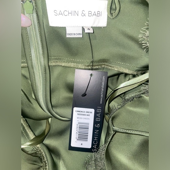New! SACHIN + BABI x Anthropologie Candace Satin Lace Slip Dress 💚 0 and 4 NWT!! - Picture 16 of 16